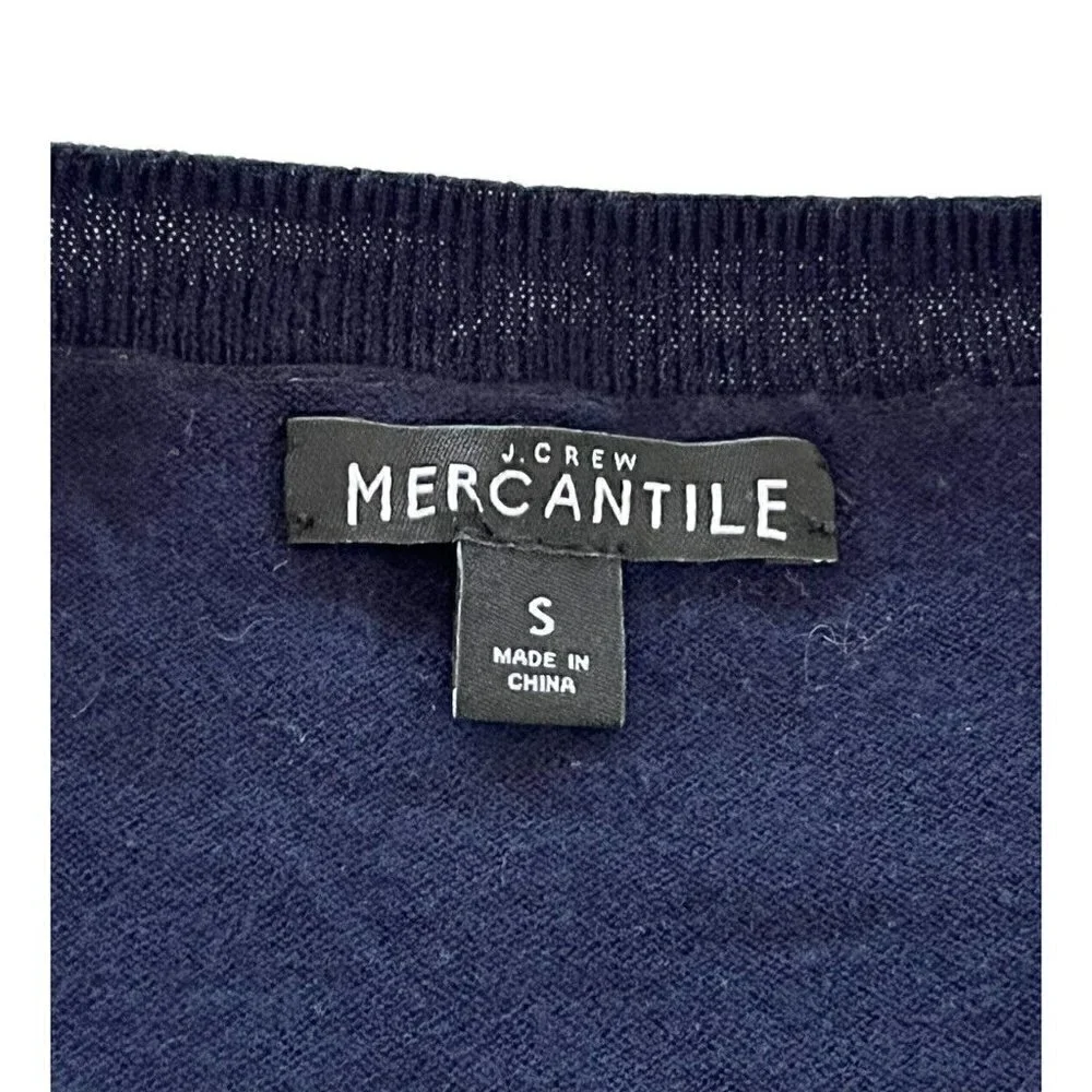 J. Crew Mercantile Woman's Sz S Starry Night Navy Blue Sweater Gold Stars
